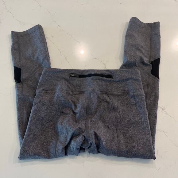 Lululemon Pace Rival Crop Leggings Gray and Black Size 4 - Picture 8 of 10